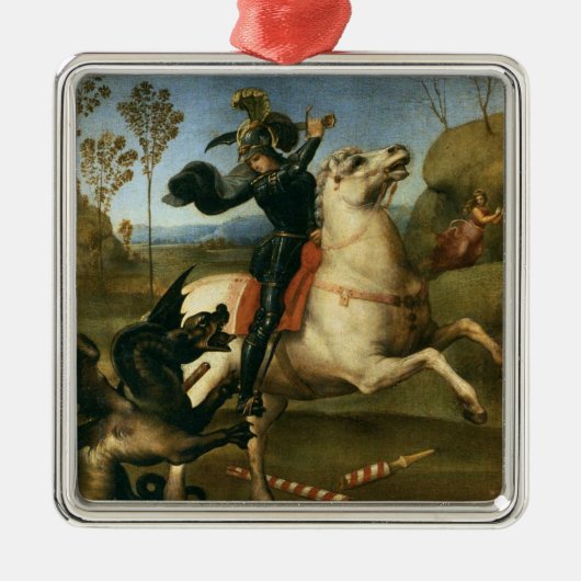 George und der Drache (von Raphael) Ornament Aus Metall (Vorne)