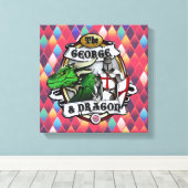 George und Dragon haben die Leinwand umrissen (Insitu (Holzboden))