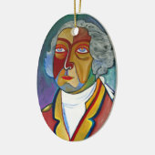 George und Martha Washington Keramikornament (Links)