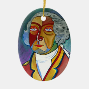 George und Martha Washington Keramikornament