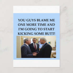 George w Busch anti obama Witz Postkarte