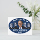 George W. Bush 5. Worst Präsident Postkarte (Stehend Vorderseite)