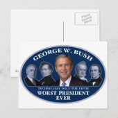 George W. Bush 5. Worst Präsident Postkarte (Vorne/Hinten)