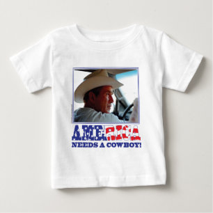 George W Bush - Amerika braucht einen Cowboy Baby T-shirt