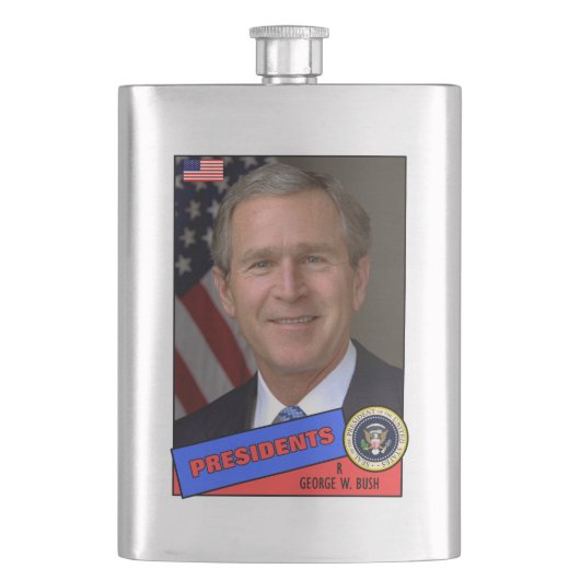 George W. Bush Baseball Card Flachmann (Vorderseite)