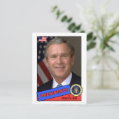 George W. Bush Baseball Card Postkarte (Stehend Vorderseite)