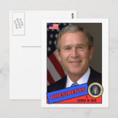 George W. Bush Baseball Card Postkarte (Vorne/Hinten)