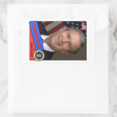 George W. Bush Baseball Card Rechteckiger Aufkleber (Tasche)
