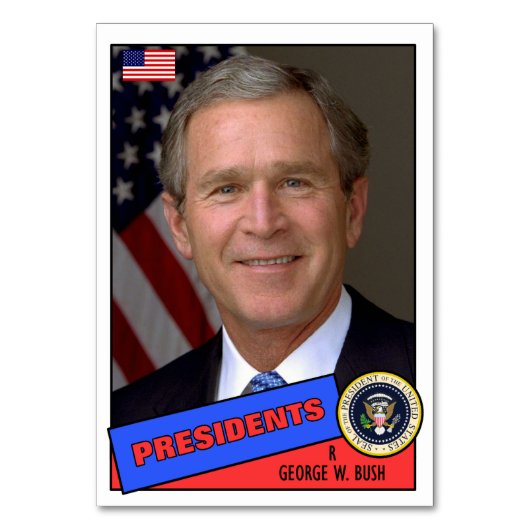 George W. Bush Baseball Card Tischnummer (Vorderseite)