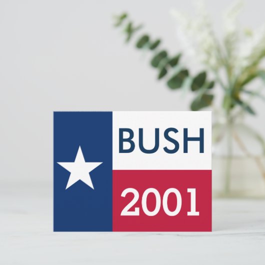 George W Bush Flag 2001 Texas Postkarte (Stehend Vorderseite)