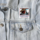 George W Bush in Cowboy Hat Button (Beispiel)
