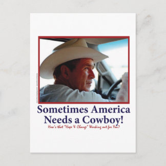 George W Bush in Cowboy Hat Postkarte