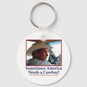 George W Bush in Cowboy Hat Schlüsselanhänger