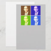 George W Bush Pop Art Briefpapier (Vorne/Hinten)