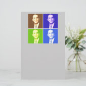 George W Bush Pop Art Briefpapier (Stehend Vorderseite)