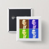 George W Bush Pop Art Button (Vorne & Hinten)
