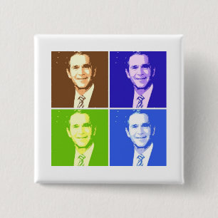 George W Bush Pop Art Button