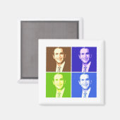 George W Bush Pop Art Magnet (Vorderseite/Rückseite)