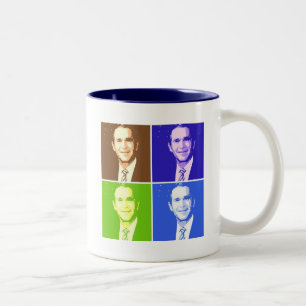 George W Bush Pop Art Zweifarbige Tasse