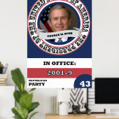George W. Bush Präsidentschaftsgeschichte Retro Poster (Heimbüro)