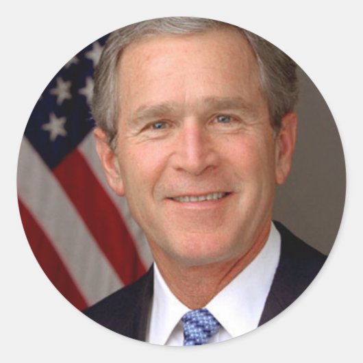 George W. Bush Runder Aufkleber (Vorderseite)