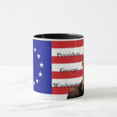 George Washington & 13-Sterne Flag Tasse (Zentrum)