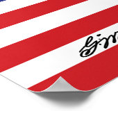 George Washington & 13-Sterne-Flagge Poster (Ecke)