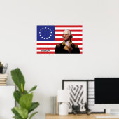 George Washington & 13-Sterne-Flagge Poster (Heimbüro)