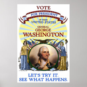 George Washington 1789 Election Poster (weiß)