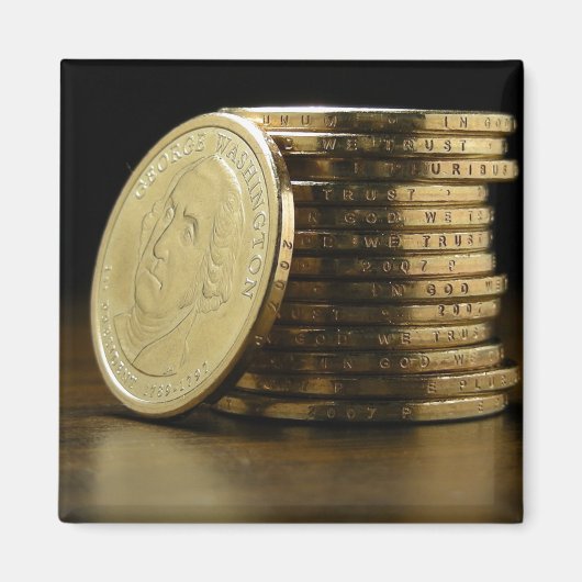George Washington $1 Präsident Coin Stack Magnet (Vorne)