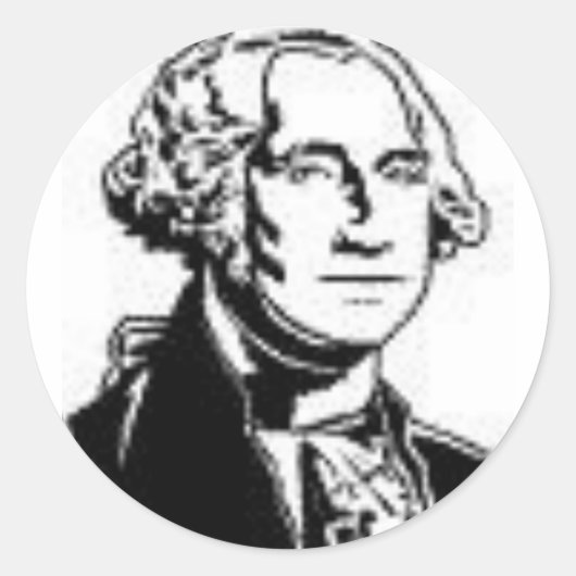 George Washington 1 Runder Aufkleber (Vorderseite)