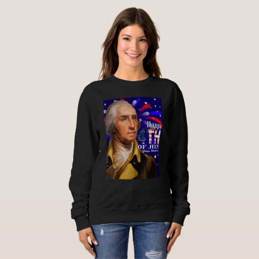 George Washington 4. Juli Design Sweatshirt (Vorne ganz)