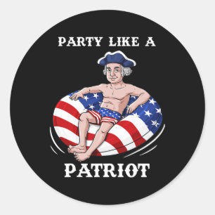 George Washington 4. Juli USA Patriot Fun Runder Aufkleber