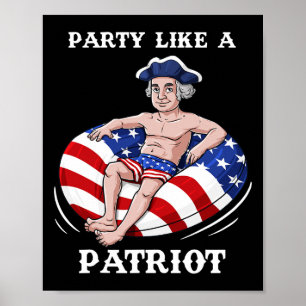 George Washington 4. Juli USA Patriot Spaß Poster