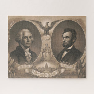 George Washington Abraham Lincoln Adler Patriotisc Puzzle