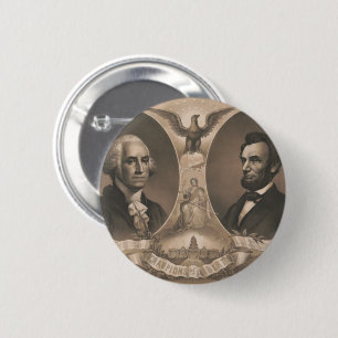 George Washington Abraham Lincoln Adler US Vintage Button