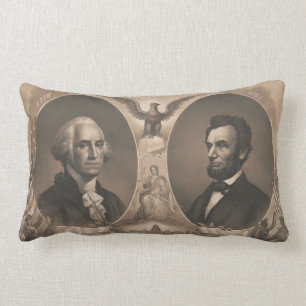 George Washington Abraham Lincoln Adler US Vintage Lendenkissen