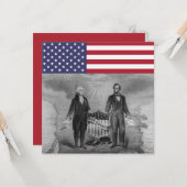 George Washington Abraham Lincoln American Flag Karte (Vorderseite/Rückseite Beispiel)