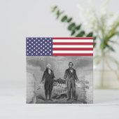 George Washington Abraham Lincoln American Flag Karte (Stehend Vorderseite)
