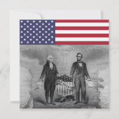 George Washington Abraham Lincoln American Flag Karte (Vorderseite)