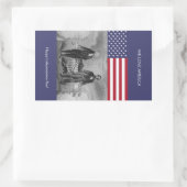 George Washington Abraham Lincoln American Flag Rechteckiger Aufkleber (Tasche)