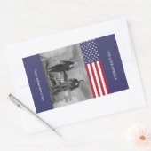 George Washington Abraham Lincoln American Flag Rechteckiger Aufkleber (Umschlag)