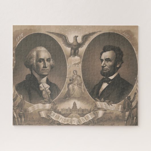 George Washington Abraham Lincoln Eagle Patriotic Puzzle (Horizontal)