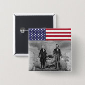 George Washington Abraham Lincoln Patriots USA Button (Vorne & Hinten)