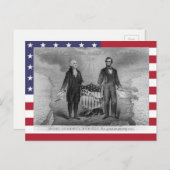 George Washington Abraham Lincoln USA Postkarte (Vorne/Hinten)