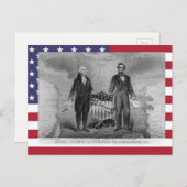 George Washington Abraham Lincoln USA Postkarte (Vorne/Hinten)