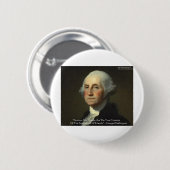 George Washington "Actions Not Words" Weisheit gib Button (Vorne & Hinten)