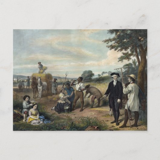 George Washington als Bauer Postcard Postkarte (Vorderseite)