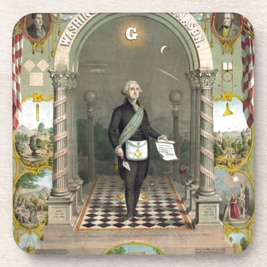 George Washington als Freimaurer Getränkeuntersetzer (Vorderseite)