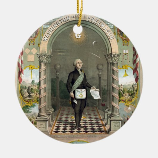 George Washington als Freimaurer Keramik Ornament (Vorne)